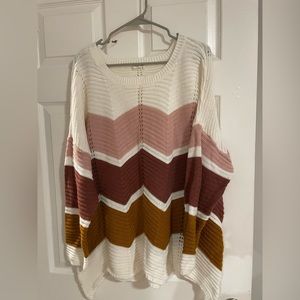 3x muilti-colored sweater with zigzag detailing